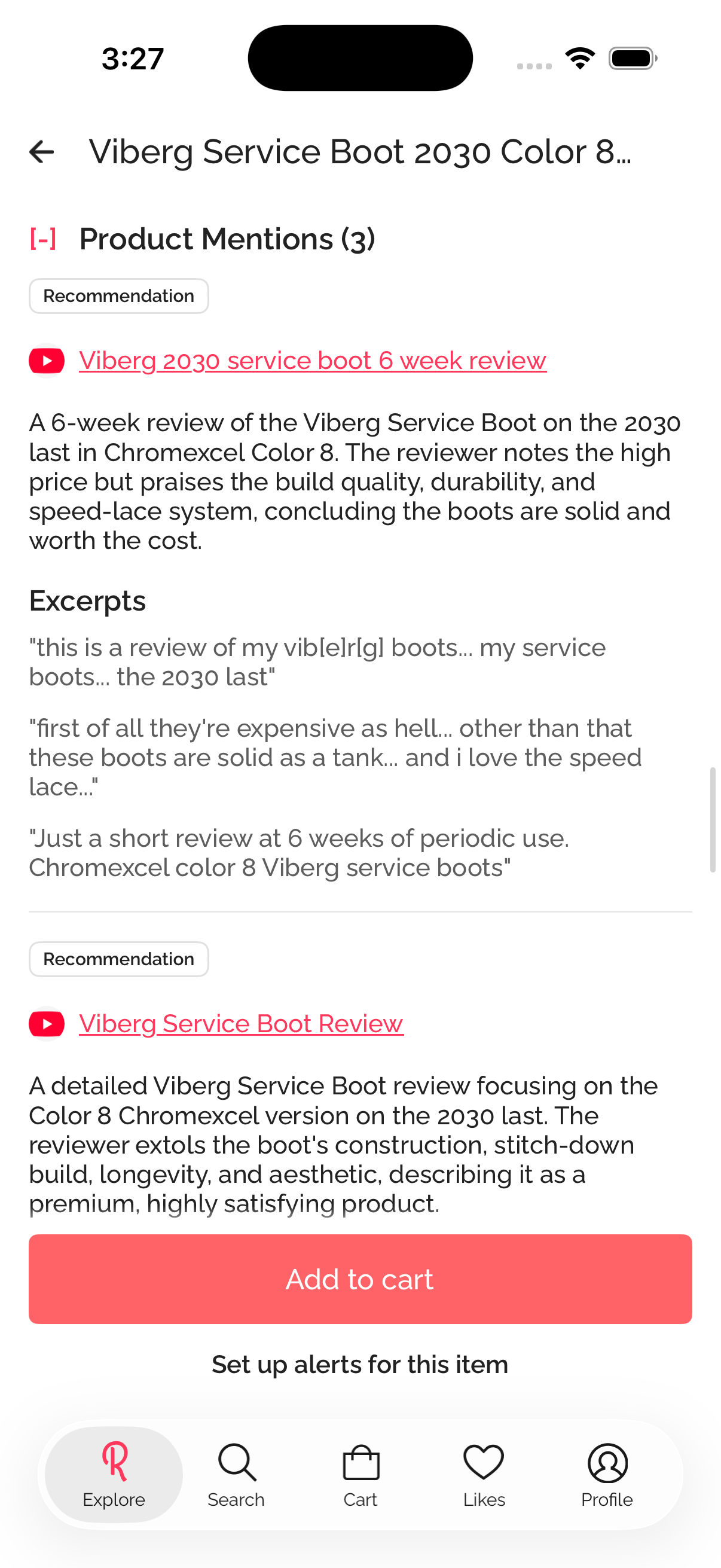 Review aggregation from Reddit, YouTube and TikTok